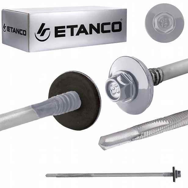 Šrouby do sendvičové desky 175 mm Ral 9006 100 ks pro kov Etanco GTR12