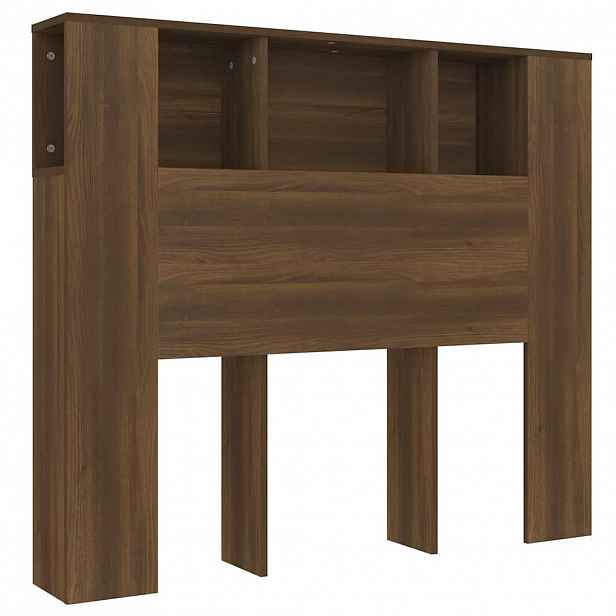 vidaXL Čelo postele s úložným prostorem hnědý dub 120x18,5x102,5 cm