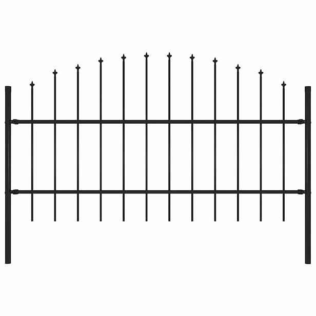 vidaXL Zahradní plot Woerden s kopím nahoře ocelový 170 x 100 cm černý
