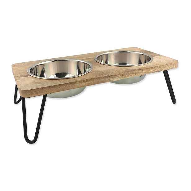 Dřevěný set misek s podstavcem pro psa Dog Fantasy – Plaček Pet Products