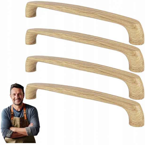Nábytková Úchytka Dřevěný do skříňky Zásuvky Pastelo 160 mm Dubový 4ks
