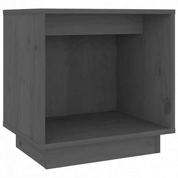 vidaXL Noční stolek šedý 40 x 30 x 40 cm masivní borové dřevo