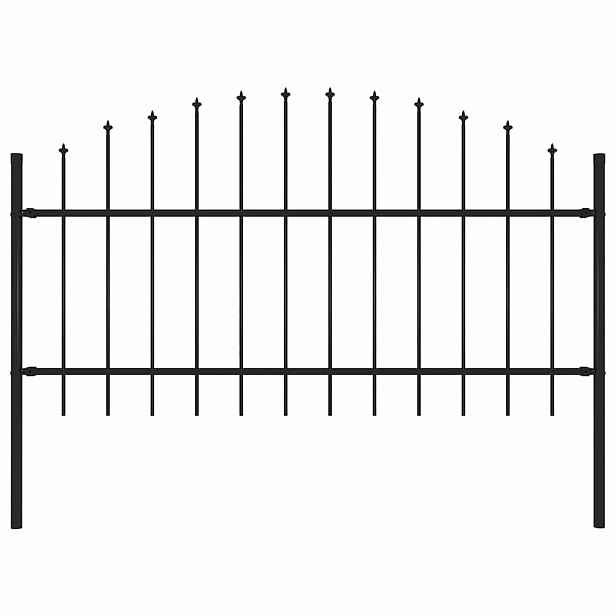 vidaXL Zahradní plot Woerden s kopím nahoře ocelový 180 x 125 cm černý