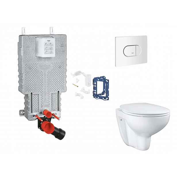 Grohe Uniset - Set předstěnové instalace, klozetu, sedátka SoftClose, tlačítka Arena Cosmopolitan a sady pro vhazování tablet, alpská bílá SANI15BB311
