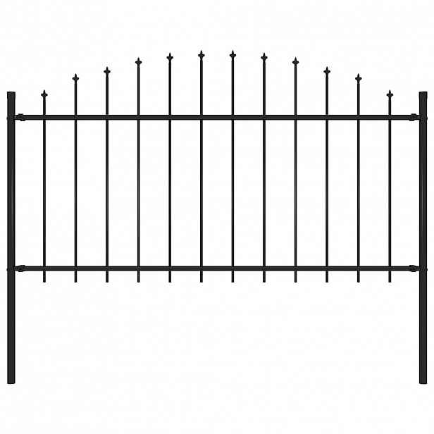 vidaXL Zahradní plot Woerden s kopím nahoře ocelový 170 x 150 cm černý