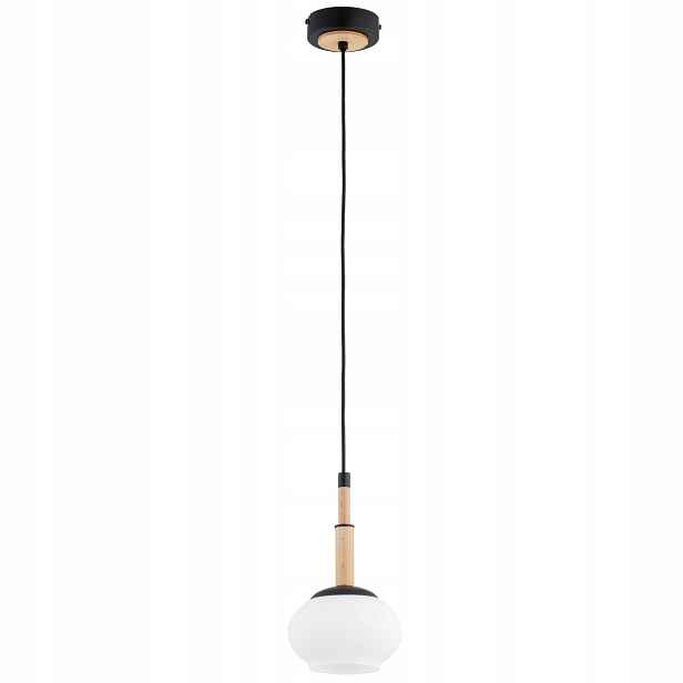 Alfa Ceres závěsná lampa černobílá dřevo 1xE14 10W
