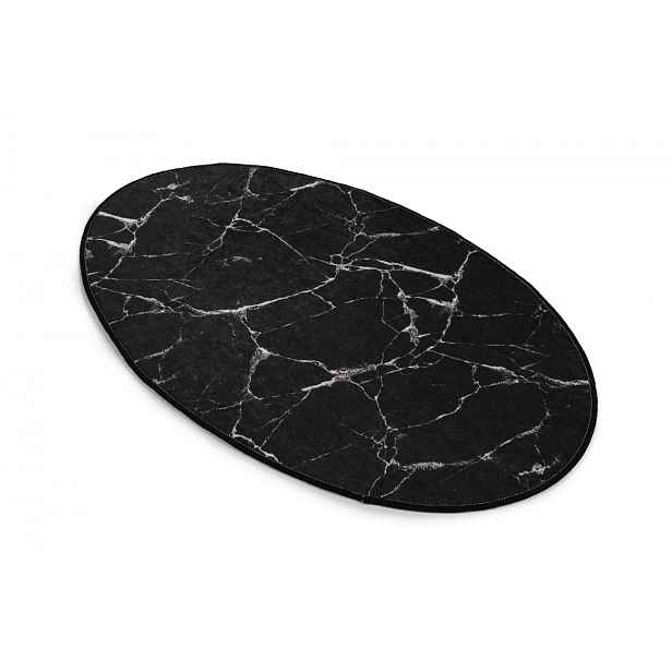 Conceptum Hypnose Oválný koberec Black Marble 60x90 cm černý