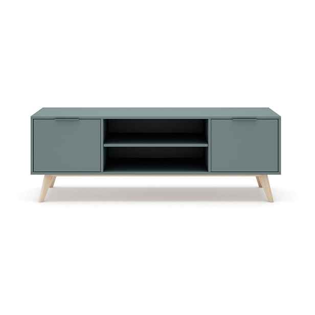 TV stolek šedozelený 140x53x40 cm Pisco – Marckeric