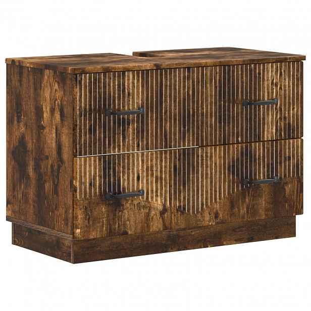 vidaXL Skříňka pod umyvadlo HOORN Kouřový dub 82 x 41 x 56 cm