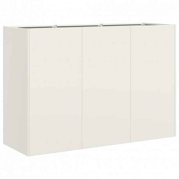 vidaXL Truhlík bílý 120x40x80 cm Ocel válcovaná za studena