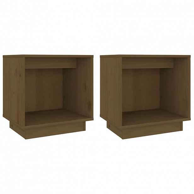 vidaXL Noční stolky 2 ks medově hnědé 40x30x40 cm masivní borové dřevo