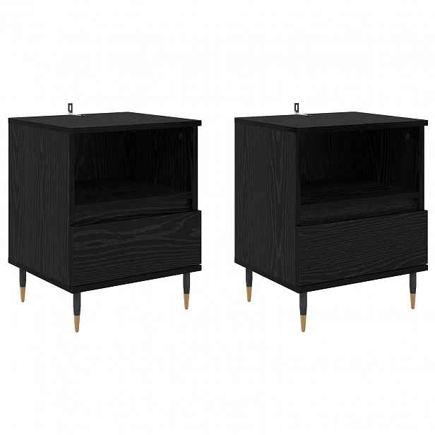 vidaXL Noční skříňka 2 ks Černý dub 40 x 35 x 50 cm Kompozitní dřevo