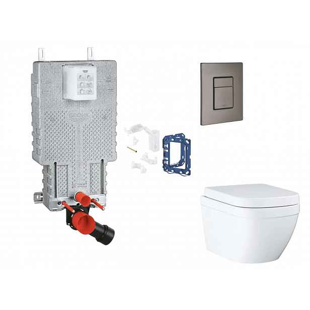 Grohe Uniset - Set předstěnové instalace, klozetu, sedátka SoftClose, tlačítka Skate Cosmopolitan a sady pro vhazování tablet Triple Vortex, kartáčova