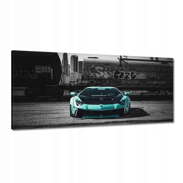 Obrazy 150x70 Tyrkysové Lamborghini