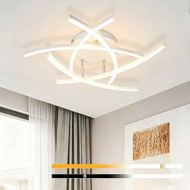 TEMU Stropní svítidlo LED - Moderní designové stropní světlo do ložnice a obýváku 32W s dálkovým ovládáním, stmívatelné, vhodné do chodby, kuchyně,