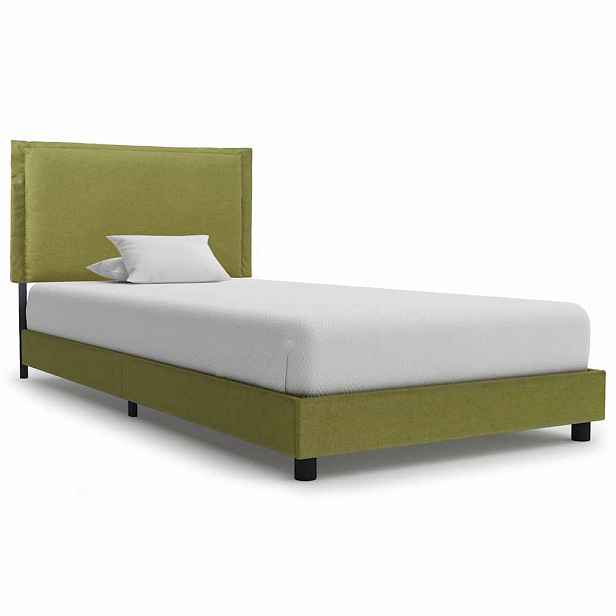 vidaXL Rám postele zelený textil 90 x 200 cm