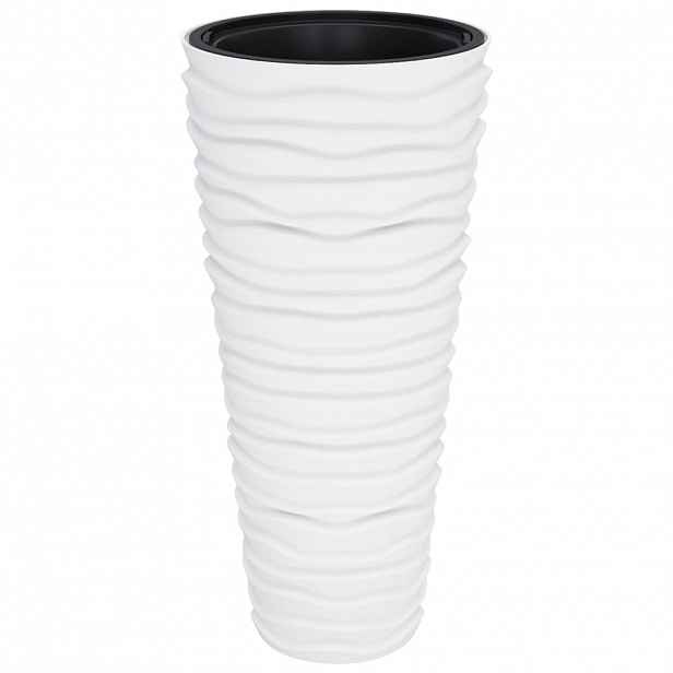 vidaXL Truhlík s odnímatelnou vložkou bílý 18 / 45 l PP rýhovaný