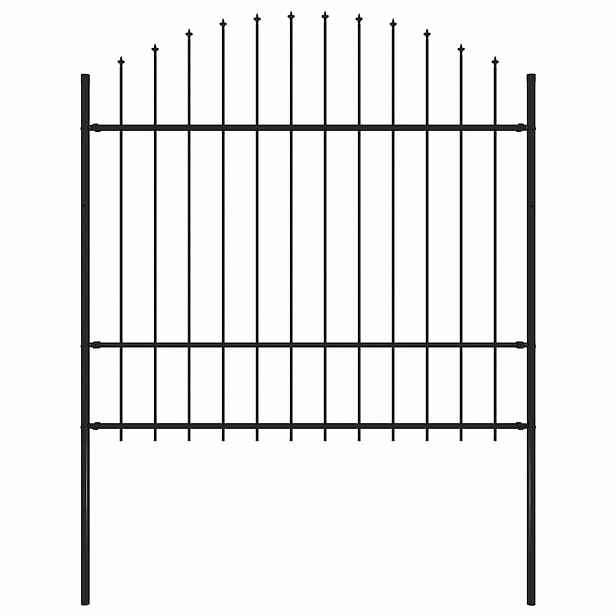 vidaXL Zahradní plot Woerden s kopím nahoře ocelový 170 x 175 cm černý