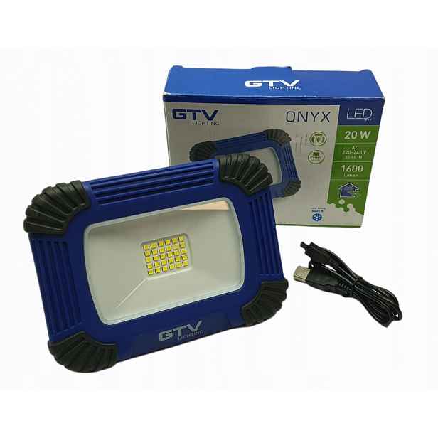 Gtv Led reflektor Onyx z akumu. LD-OXCX20W-64