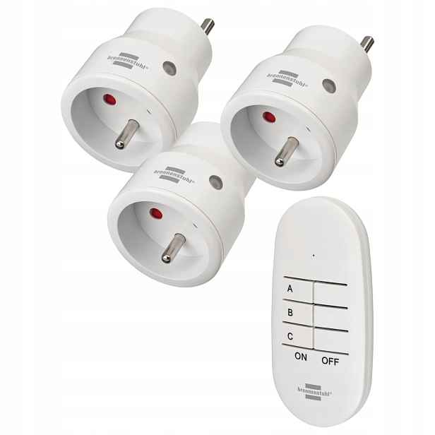 Mini zásuvka na dálkové ovládání 3+Pilot Brennenstuhl 2300 W Dosah 25 m Comfort-Line