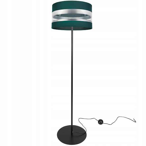 Stojací Lampa Barevný Chrom Stínidlo Lahvová Zeleň