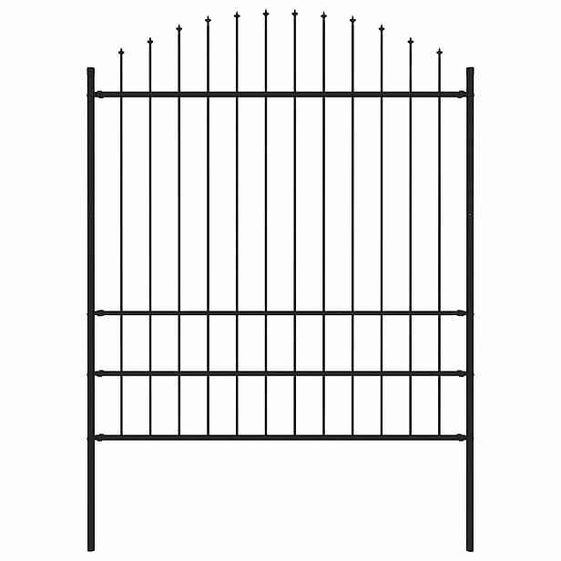 vidaXL Zahradní plot Woerden s kopím nahoře ocelový 170 x 200 cm černý