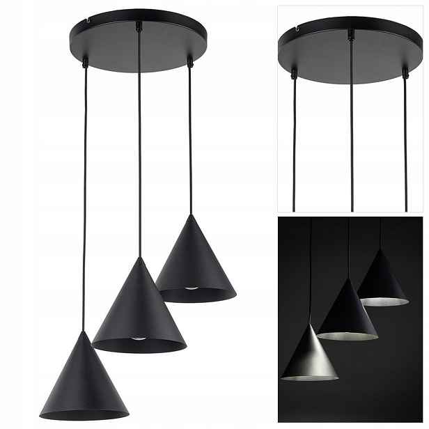 Závěsná lampa Cono černá, klasická intimní atmosféra nad psacím stolem Tk Lighting