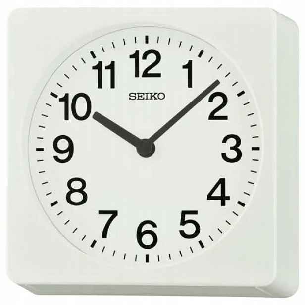 Čitelné Klasické Bílé Čtvercové Japonské Hodiny Seiko QXA860W 19*19 cm