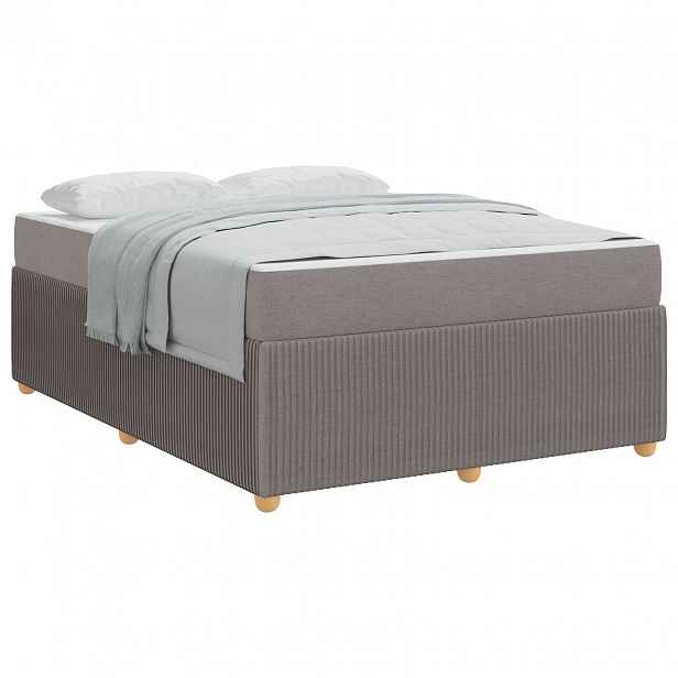 vidaXL Rám postele Taupe 140 x 200 cm textil