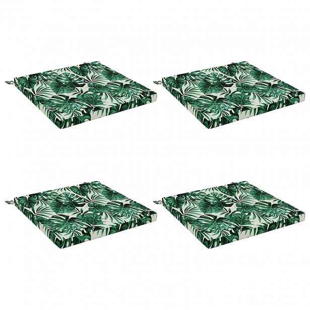 vidaXL Polstry ve 4 kusech SOEST 4 ks 100% polyester Vzor listů