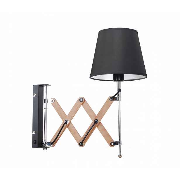 Černá nástěnná lampa na výložníku E27 Mito Candellux