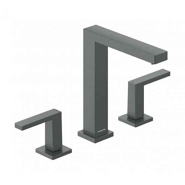 Hansgrohe Tecturis E - Umyvadlová baterie s výpustí Push-Open, 3-otvorová instalace, EcoSmart+, kartáčovaný černý chrom 73030340