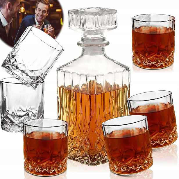 Sada Na Whisky Karafa 6X Sklenice Dárek K Výročí Nebo Kolaudaci