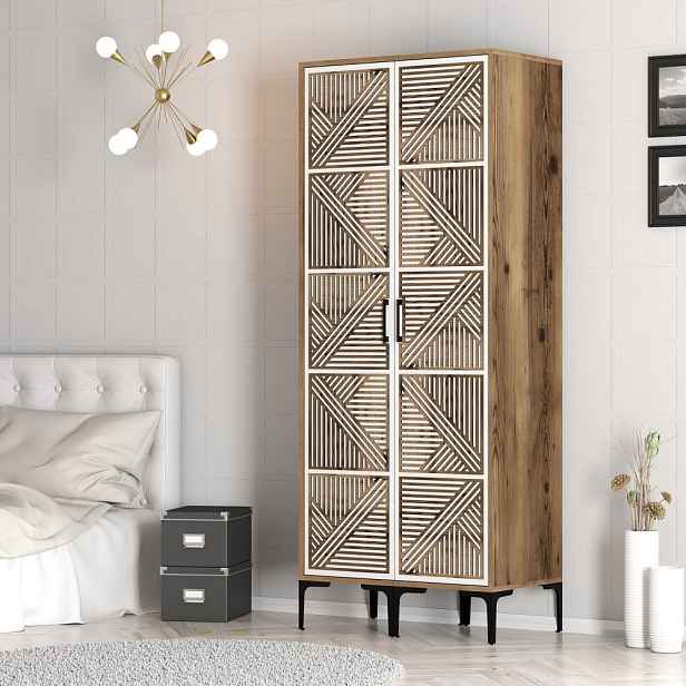 Šatní skříň Kumsal PP - Walnut, White