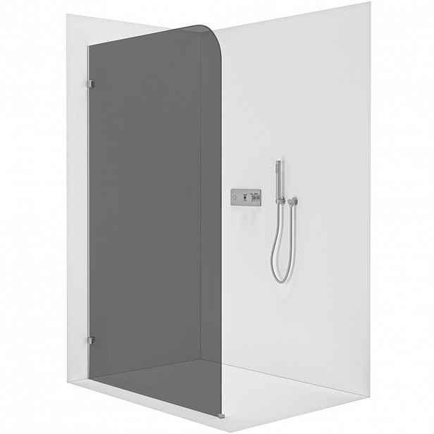 Sprchová zástěna Walk-in Orbis L/P - 8 mm - chrom, grafitové sklo - 70x200 cm
