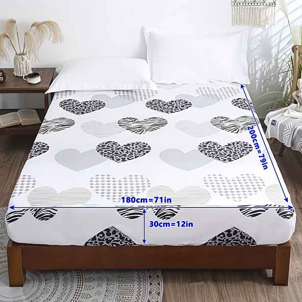 TEMU 1 ks Prostěradlo s potiskem Love Leopard Ordinary Reactive Print
