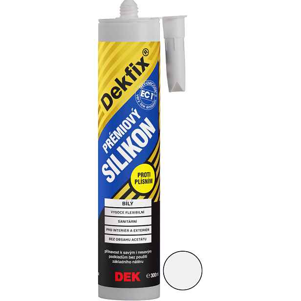 Tmel silikonový DEKFIX PREMIUM bílý 300 ml