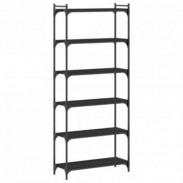 vidaXL Knihovna se 6 policemi černá 80 x 30 x 188 cm kompozitní dřevo