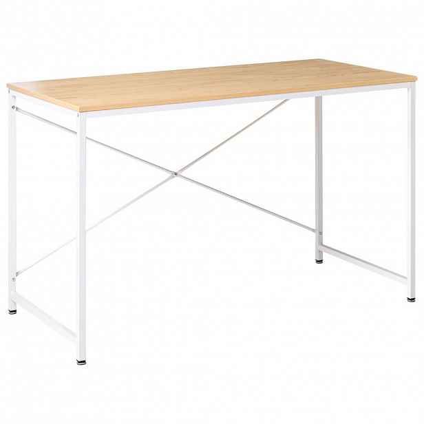 Beliani PSACÍ STŮL Světle hnědý/Bílý 120/60 cm Andaste