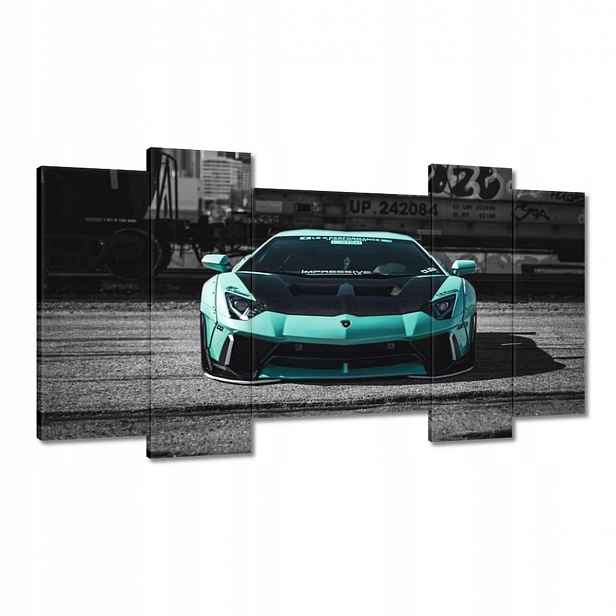 Obrazy 120x65 Tyrkysové Lamborghini
