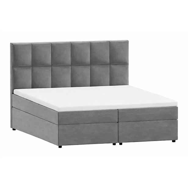 Šedá boxspring postel s úložným prostorem 180x200 cm Flip – Ropez