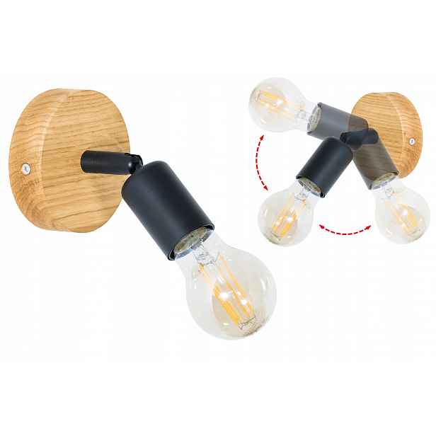 Stropní Svítidlo Závěsná stropní lampa Dub Retro Ovál 10 cm E27 Pohyblivá na omítku