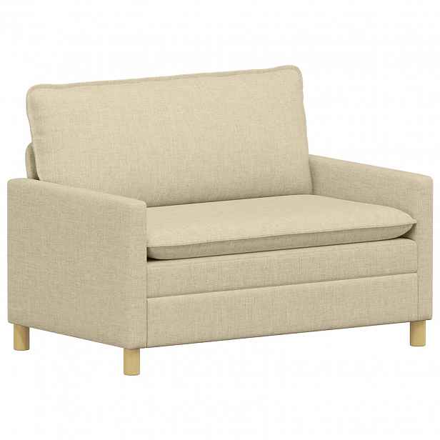 vidaXL Pohovka Pro 2 osobu Krémová 126 x 81 x 87,5 cm Textil