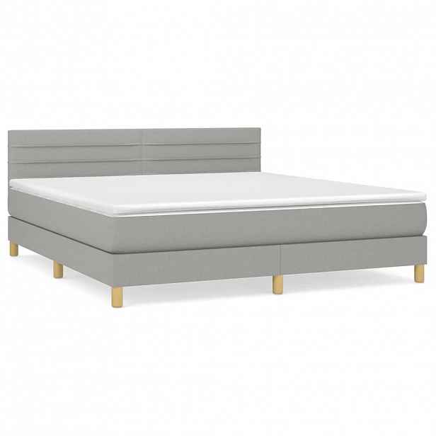 vidaXL Box spring postel s matrací světle šedá 160 x 200 cm textil