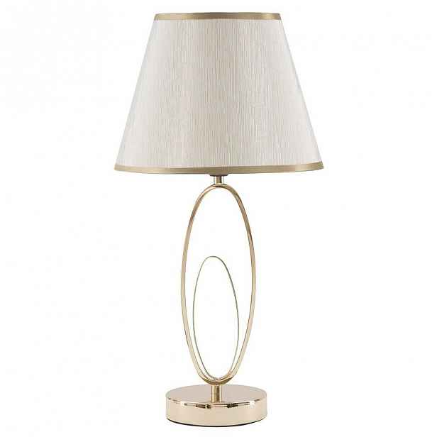 Bílá stolní lampa s konstrukcí ve zlaté barvě Mauro Ferretti Flush