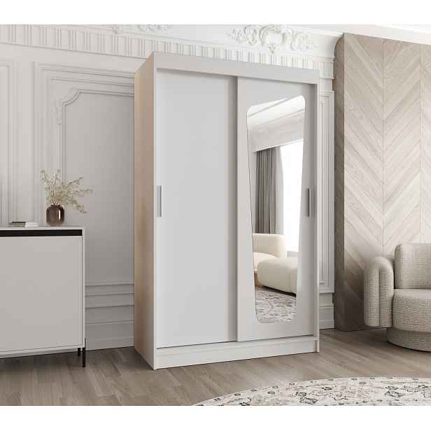 Šatní skříň Abi Moka Rozměry: 120 cm, Barva korpusu + barva dveří: Bílá + Bílá