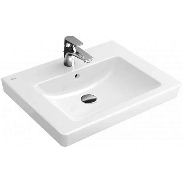 Villeroy & Boch Subway 2.0 - Umyvadlo 65x47 cm, s přepadem, otvor pro baterii, CeramicPlus, alpská bílá 7113KGR1