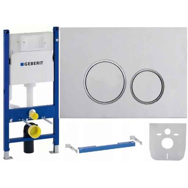 Wc stojan Geberit Duofix Basic UP100 Držáky Tlačítko D3 Chrom Mat Podložka