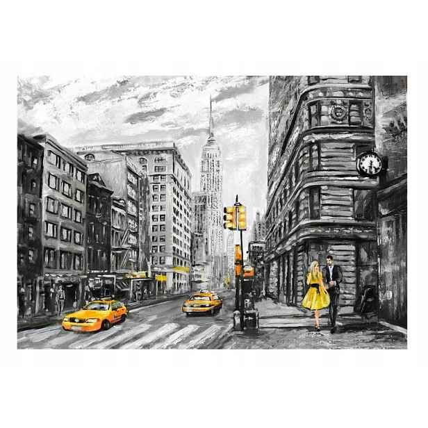 Fototapeta 3D Město Pastely Taxi XXL 312x219