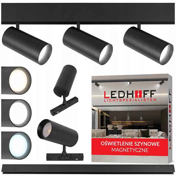 Magnetická lišta 3x Led Bodová lampa na lištu 20W M20 3 Barvy Světla